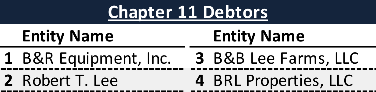 Affiliated Debtors Chart