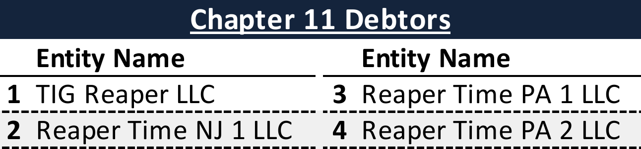 Affiliated Debtors Chart